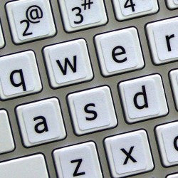 Lower case keyboard stickers for Mac - bolded font for Apple Size keys