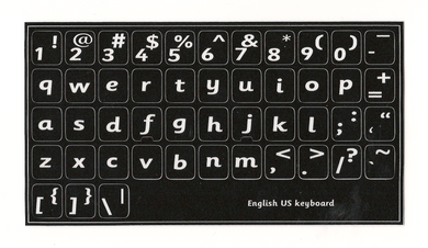 Lower case keyboard stickers bold Sassoon Font for US keyboard