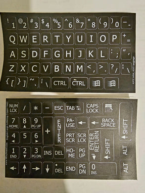 Large lettering upper case keyboard stickers