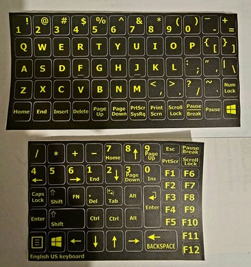 Glowing fluorescent keyboard stickers for US keyboard