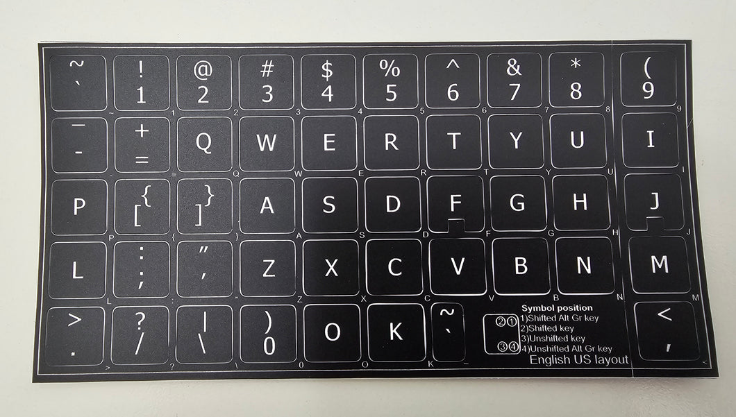 Keyboard stickers upper case nontransparent US keyboard 14mm x 14mm key size