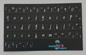 Lower case keyboard stickers for kids Foundation Font