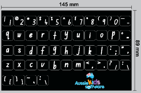 Lower case keyboard stickers NSW Foundation Font x10