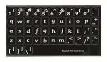Lower case keyboard stickers bold Sassoon Font